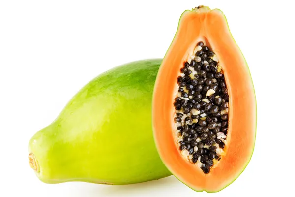 Papaya elszigetelt fehér háttér — Stock Fotó