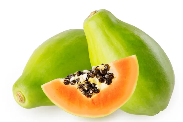 Papaya elszigetelt fehér háttér — Stock Fotó