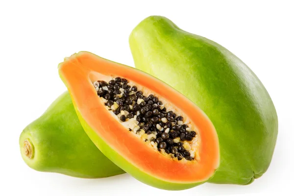 Papaya elszigetelt fehér háttér — Stock Fotó