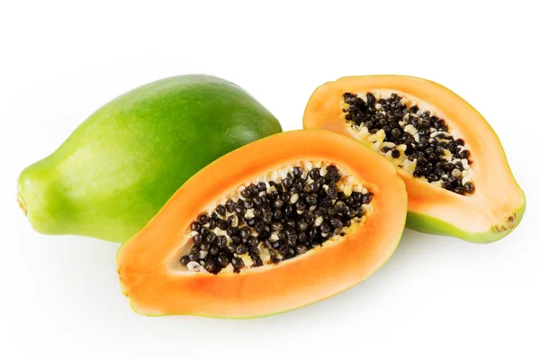 Papaya elszigetelt fehér háttér — Stock Fotó