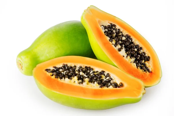 Papaya elszigetelt fehér háttér — Stock Fotó