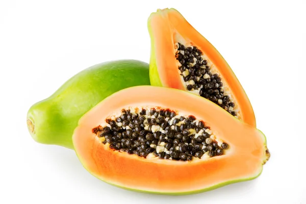 Papaya elszigetelt fehér háttér — Stock Fotó