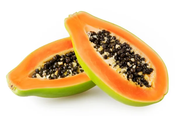 Papaya geïsoleerd op witte achtergrond — Stockfoto