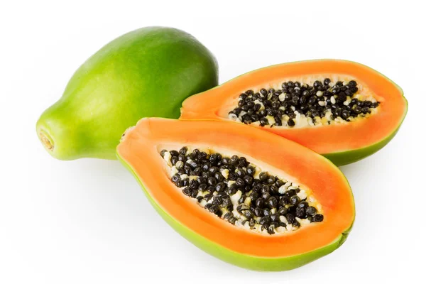 papaya beyaz arkaplanda izole
