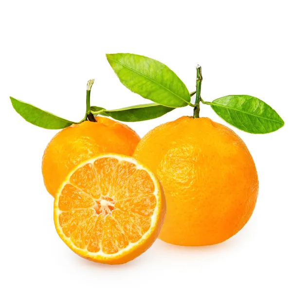 Tangerine with segments on a white background reduce — Stock Photo, Image