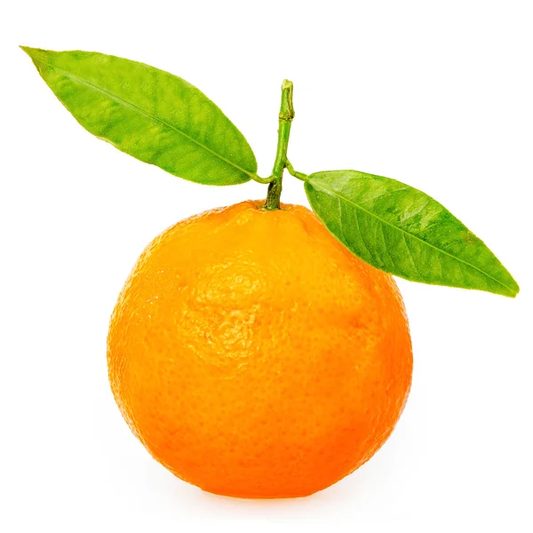 Tangerine met segmenten op een witte achtergrond verminderen — Stockfoto
