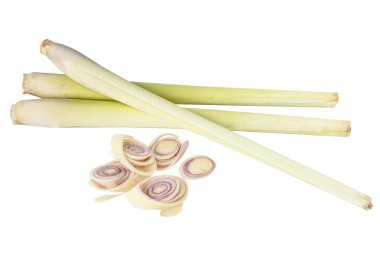 Beyaz arkaplanda limon otu