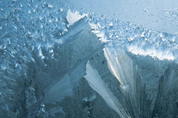 Icy pattern on glass — Stock Photo, Image