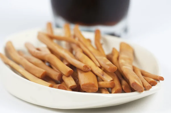 Smoked cheese and beer — Stock Photo, Image