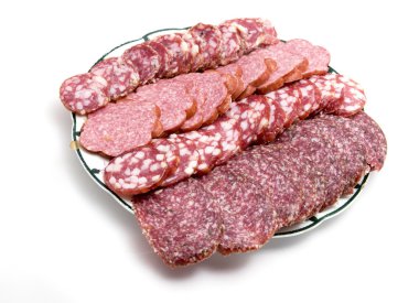 bir tabak üzerine düzenlenen sosis