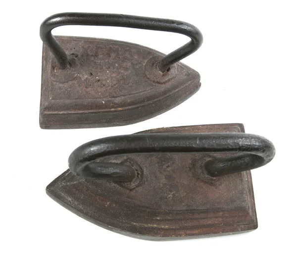 Dvě starožitné smoothing irons — Stock fotografie