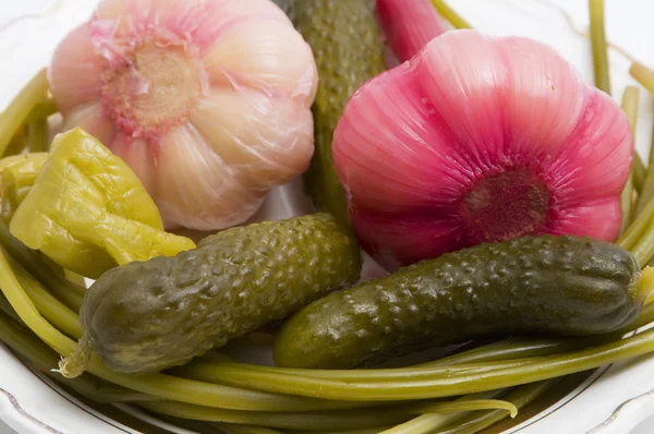 Marinated vegetables on a plate — Stock Photo, Image