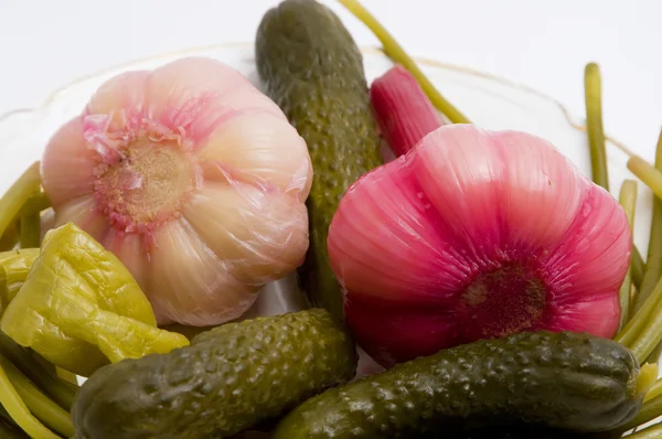 Marinated vegetables on a plate — Stock Photo, Image