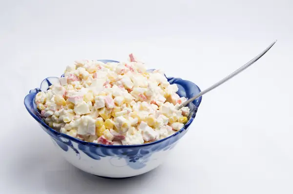 Crabmeat sticks salad — Stock Photo, Image