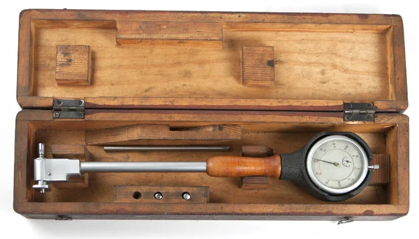 Old mechanical curvimeter in a box — Stock Photo, Image