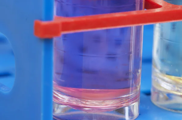 Tabung tes dengan bahan kimia yang berbeda — Stok Foto