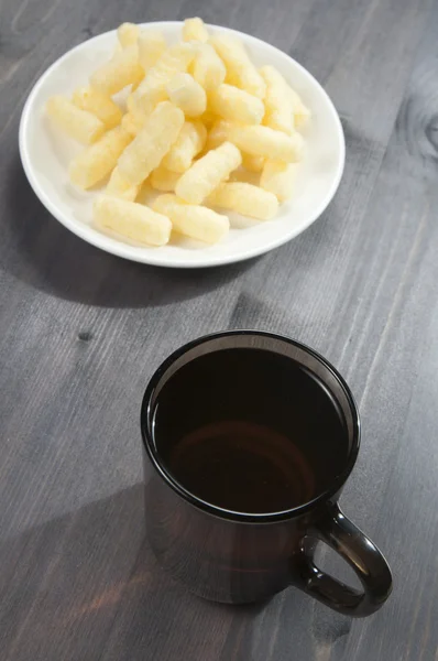 Tea with corn flakes — Stock Photo, Image