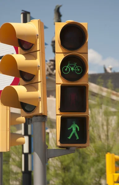 Feux de circulation pour piétons et vélos — Photo