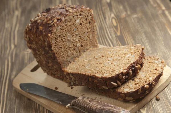 Rye and wheat bread with sunflower seeds — Stock Photo, Image