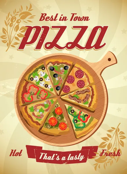 Pizza Menu Template, vector illustration. — Stock Illustration Pizza Menu Template, vector illustration. Stock Vector