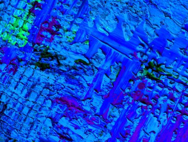 Tablo üzerinde mavi boya lekeleri olan desen