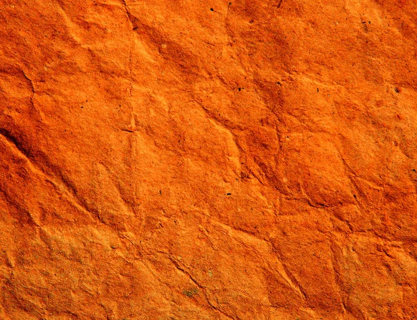 Textur Orangefärgat Skrynkligt Papper — Stockfoto