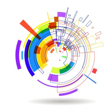 Renkli dairelere sahip soyut arkaplan