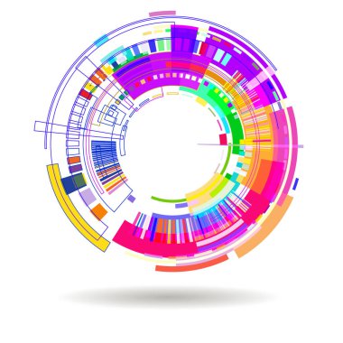 Renkli dairelere sahip soyut arkaplan