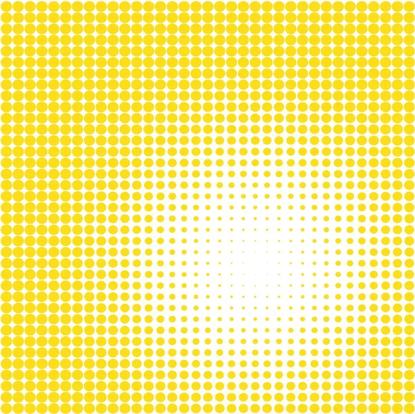Halftone Yellow Vector Background Dotted Geometric Pattern — Stock Vector