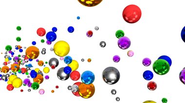 Farklı renklerde renkli toplar. 3d oluşturma