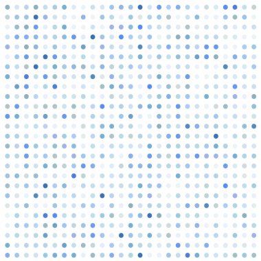 Beyaz zemin üzerinde daireler olan mavi yarım ton deseni