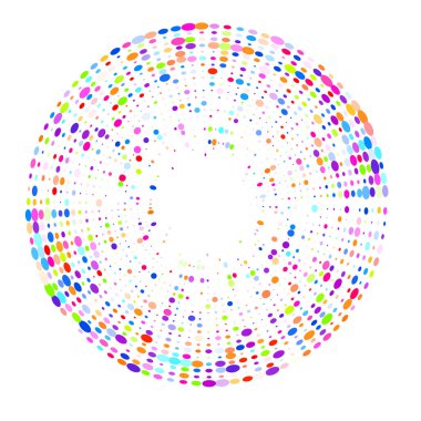 Beyaz arkaplanda soyut yuvarlak noktalar