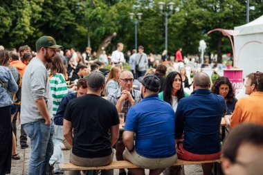 People at the festival, festival food court