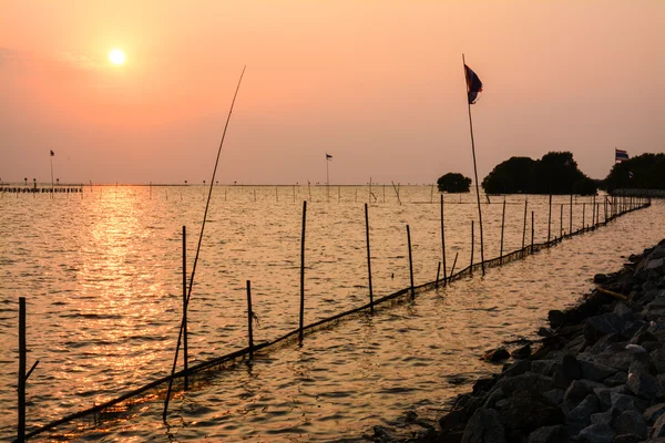 Sea at twilight ,Samutprakarn,Thail and — Stock Photo, Image