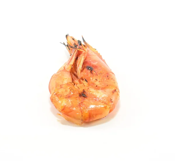 烤的虾隔离在一个白色的背景上 — 图库照片
