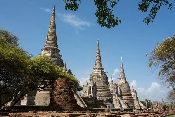 Old Temple Architecture, Wat Phra si sanphet ad Ayutthaya, Thailandia, Patrimonio dell'Umanità — Foto Stock