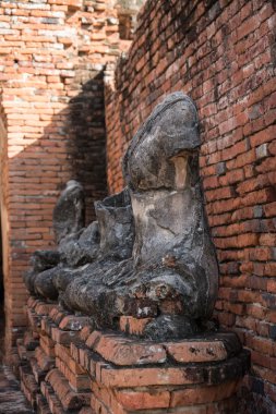 satır berbat Buda heykeli wat chai wattanaram, ayutthaya, Tayland