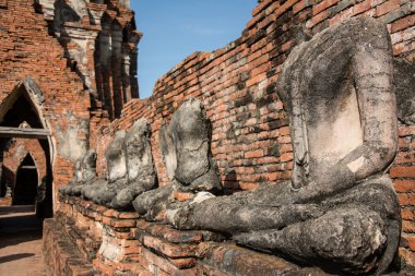 satır berbat Buda heykeli wat chai wattanaram, ayutthaya, Tayland