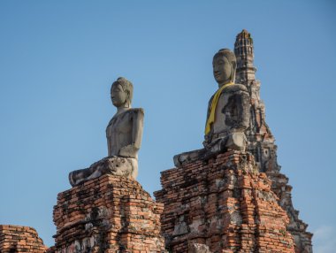 satır berbat Buda heykeli wat chai wattanaram, ayutthaya, Tayland