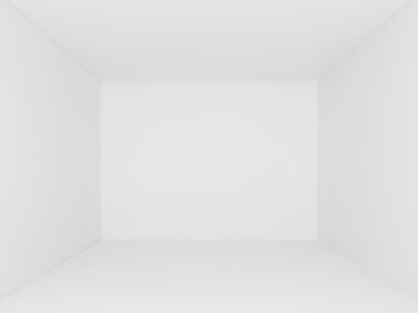 beyaz duvar, boş oda, 3d iç