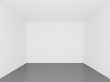 beyaz duvar, boş oda, 3d iç