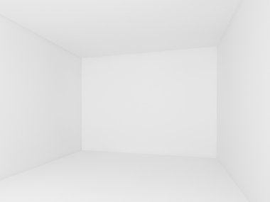 beyaz duvar, boş oda, 3d iç