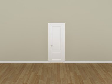 Kapının kremi duvar, 3d