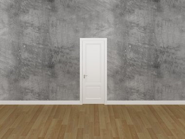 kapı concrtete duvar, 3d