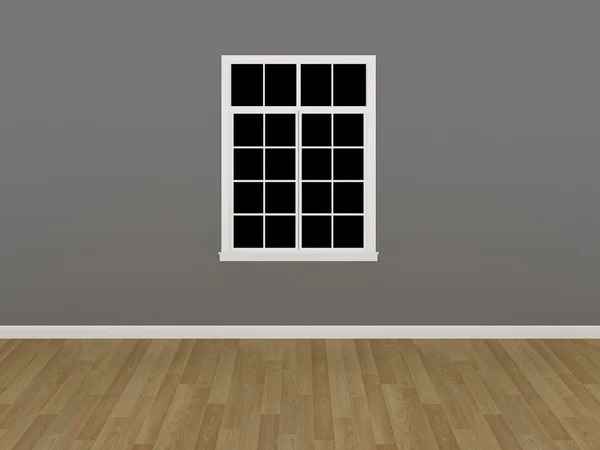 Ventana en la pared gris, 3d — Foto de Stock