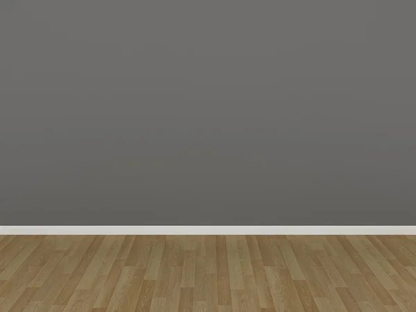 Pared gris y suelo de madera, 3d — Foto de Stock