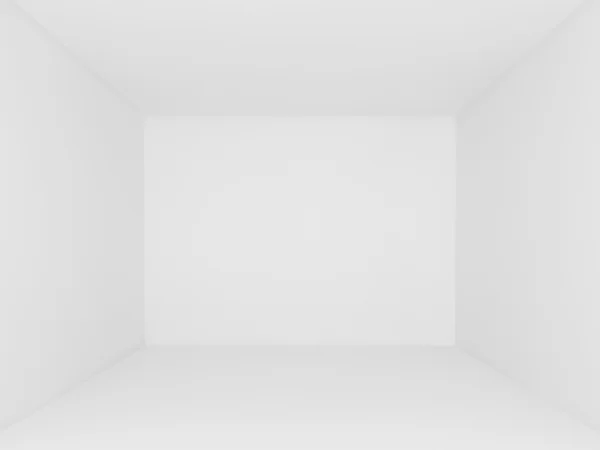 Vit vägg, tomt rum, 3d interiör — Stockfoto
