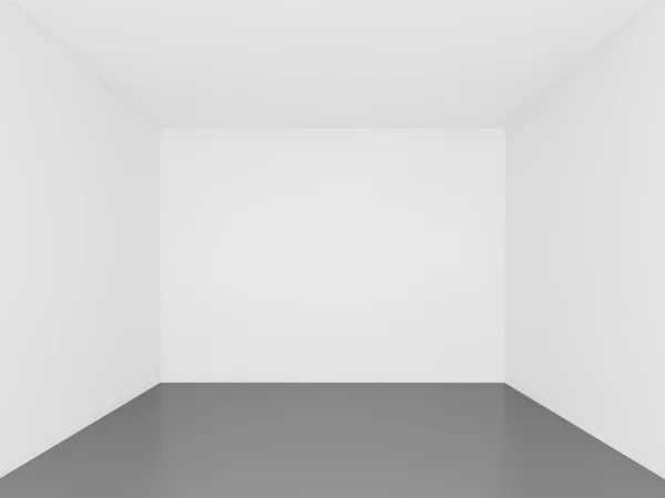 Weiße Wand, leeres Zimmer, 3D-Innenraum — Stockfoto