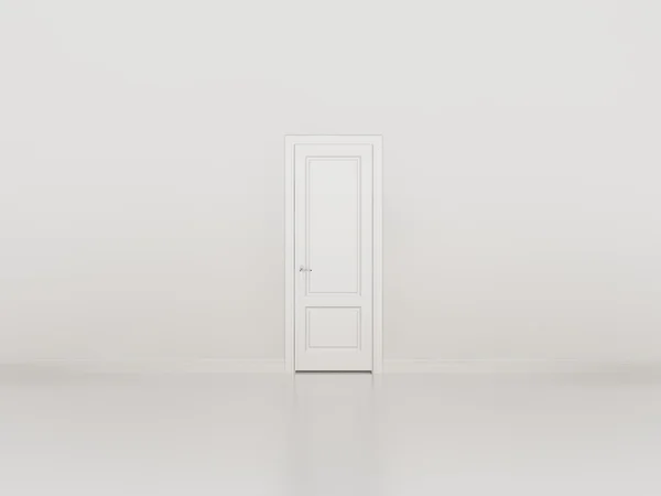 Door on white wall ,3d — Stock Photo, Image