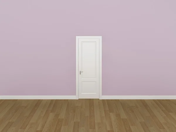 Puerta en la pared rosa, 3d — Foto de Stock